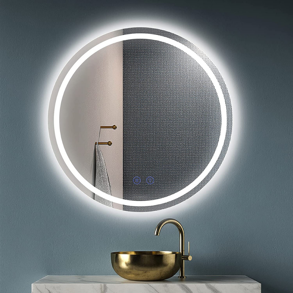 buy bathroom circle mirror with led lights