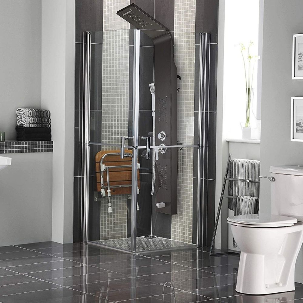 buy black shower panel system water fall rain fall
